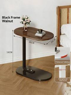 Asili C Shaped Side Table Adjustable Height End Table Modern Small Coffee Table  for Sofa Bed Bathtub Rotating Tabletop