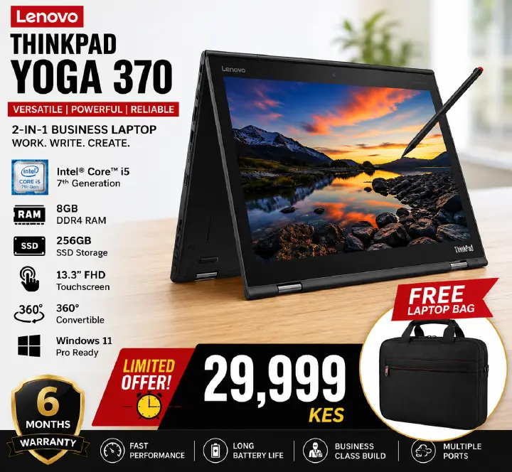 Lenovo ThinkPad Yoga 370 Core i5 7th Gen 8GB RAM 256GB SSD 13.3" FHD Touchscreen 2-in-1 Business Laptop