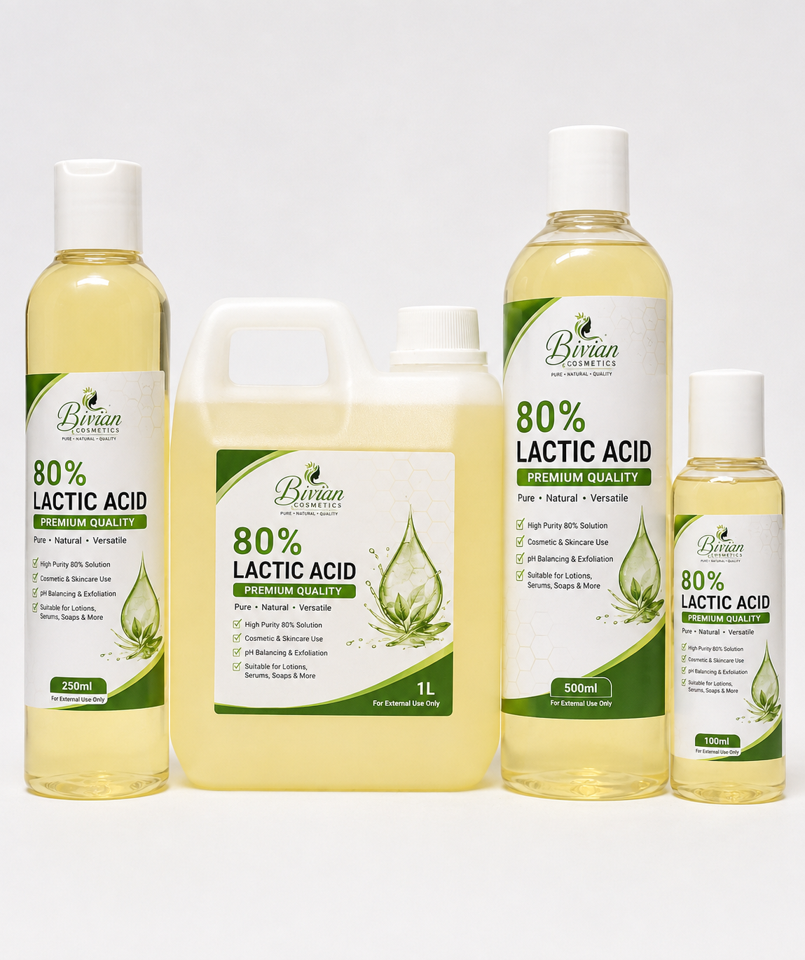 80% Lactic Acid Solution – Premium Alpha Hydroxy Acid (AHA) for Skincare Formulations, Chemical Peels, pH Adjustment, Exfoliation, Soaps, Creams, Lotions, Serums and Cosmetic Manufacturing