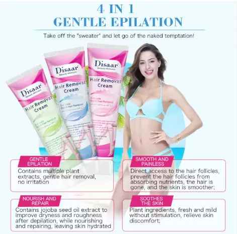 Disaar Hair Removal Cream: Gentle & Painless removal for smooth skin ✅ Suitable for legs, arms, underarms, and bikini area Hair Remover Easy Hair Smooth Removal Cream