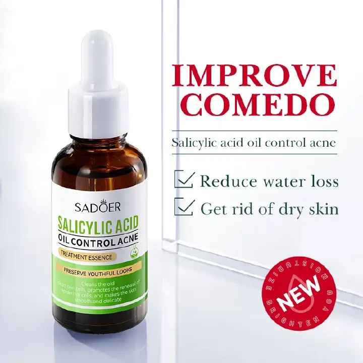 Salicylic Acid Acne Treatment Pimple remover, anti-acne, shrink pores Whitening facial mask acne cream Beauty and skin care health: Vitamin C serum complementary