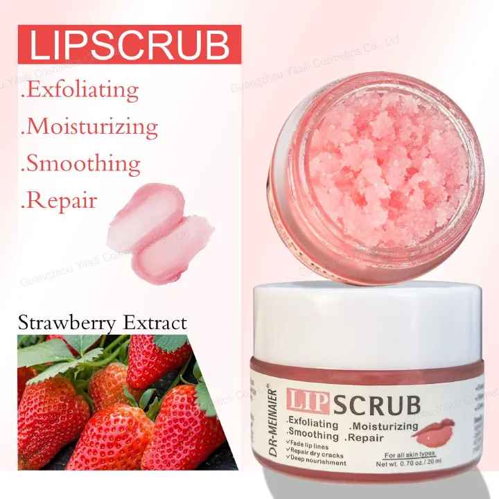 Dr Meinaier Sugar Lip Scrub Ultra Hydrating Exfoliating Dry Chapped Lips Scrubber Lip Moisturizer - Grape, Rose, Blueberry, Turmeric, Coconut, Coffee, Cherry, Lemon, Honey, Green Tea Flavors
