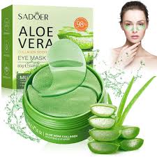 SADOER Aloe Vera Eye Mask, 60 PCS Under Eye Patches for Dark Circles & Puffiness, Aloe Collagen Soothing Eye Mask Reduces Eye Bags & Wrinkles, Firm Eye Skin - Pure Natural Material Extraction 30 Pairs