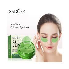 SADOER Aloe Vera Eye Mask, 60 PCS Under Eye Patches for Dark Circles & Puffiness, Aloe Collagen Soothing Eye Mask Reduces Eye Bags & Wrinkles, Firm Eye Skin - Pure Natural Material Extraction 30 Pairs
