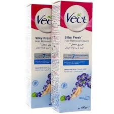 Veet Silky Fresh Hair Removal Cream For Sensitive Skin Body Legs 100ml