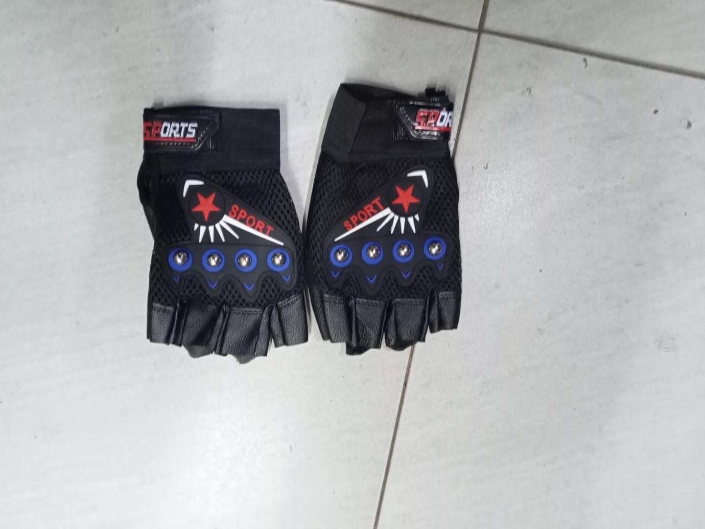 Universal Half Finger Gloves 1 Pair Nonslip Safety Gear Mesh Design Breathable Sport Cycling Motorbike Bike Motorcycle Riding Racing Unisex Tactical Light with Reflective Strip BLACK BLUE RED Summer