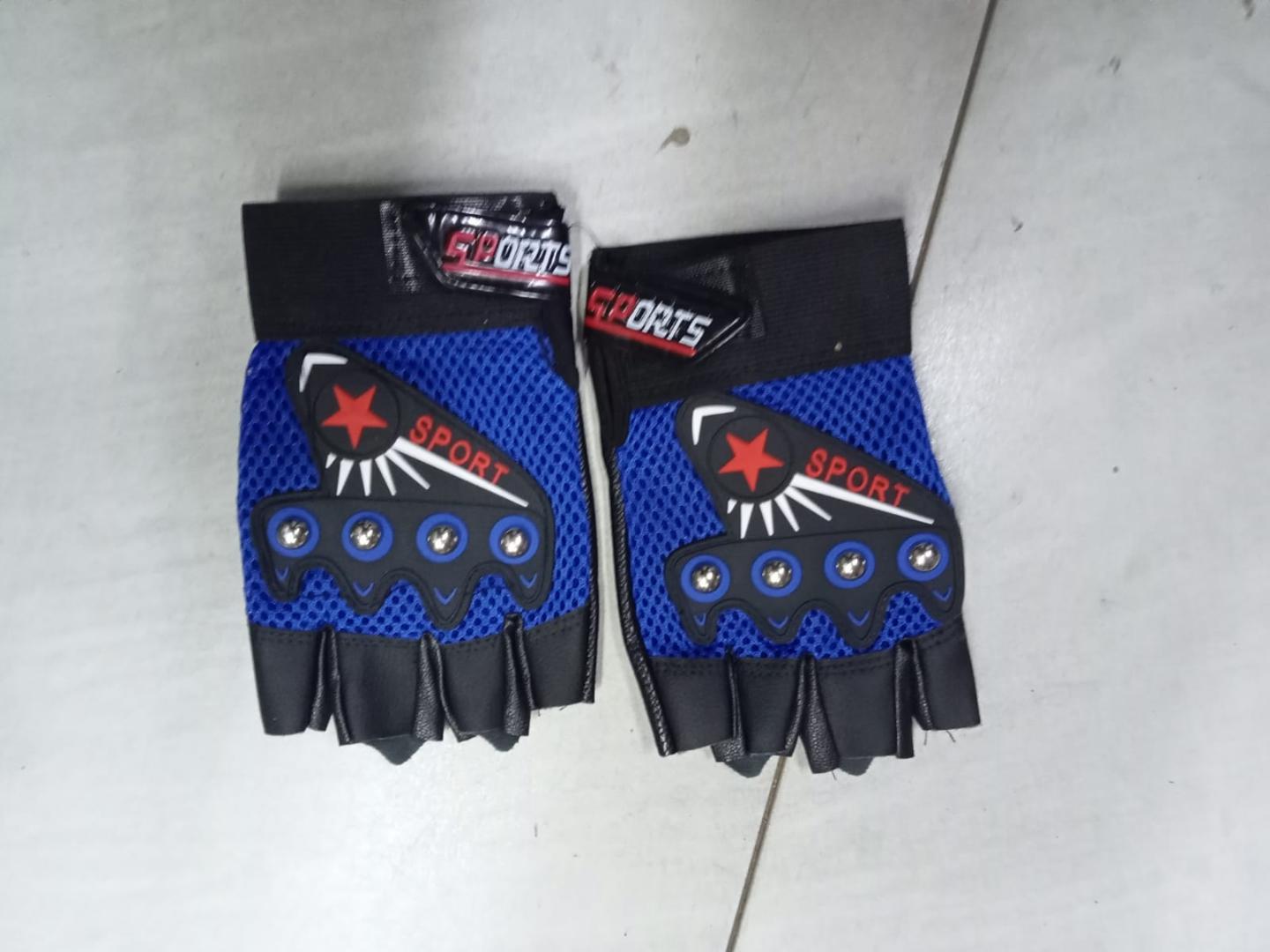 Universal Half Finger Gloves 1 Pair Nonslip Safety Gear Mesh Design Breathable Sport Cycling Motorbike Bike Motorcycle Riding Racing Unisex Tactical Light with Reflective Strip BLACK BLUE RED Summer