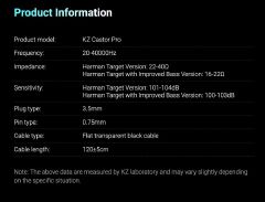 KZ CASTOR PRO HARMAN TARGET DUAL DYNAMIC DRIVER IEM WIRED EARPHONES IN-EAR STAGE MONITORS WITH NO MIC AND WITH CLEAR DEEP BASS,TUNABLE AUDIO SYSTEM,
