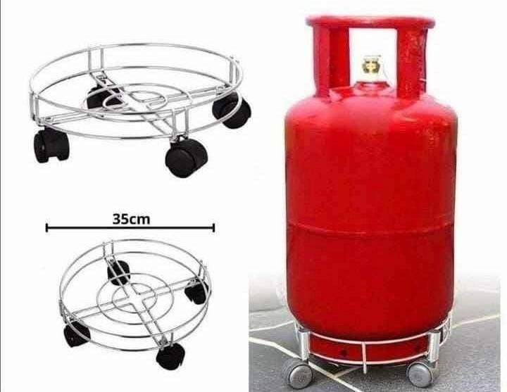Gas trolley Heavy gauge stainless steel kitchen gas cylinder trolley with wheels. Helps easy move of your gas cylinder while cleaning your kitchen