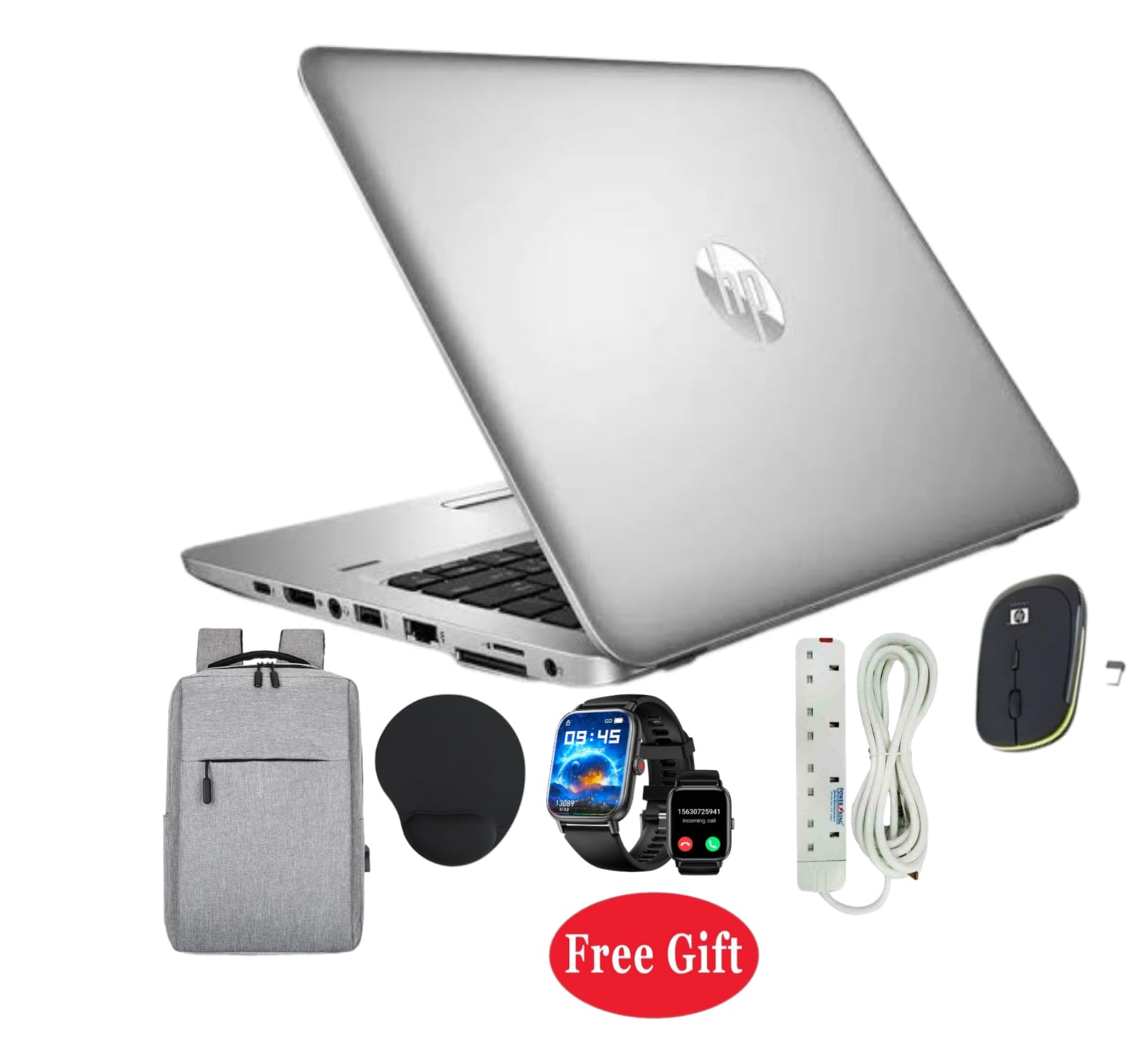 HP Elitebook 820 G4 Laptops Refurbished Intel Core I5 8GB RAM 256GB SSD 7th Gen Laptop 12.5" Laptop, Windows 11 PRO Activated, Office & Basic Software Smart Watch + Free Bag + Charger + Wireless Mouse