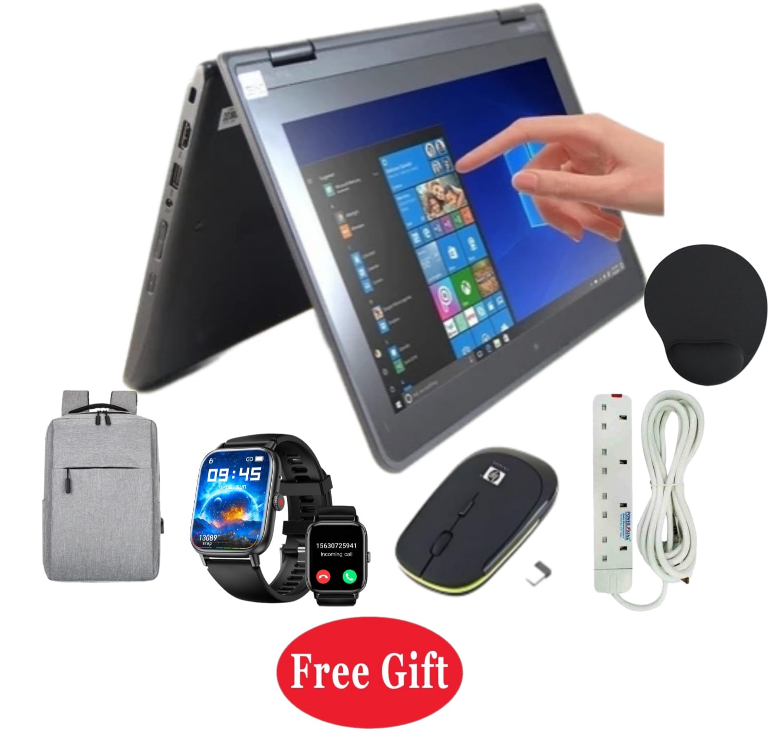 Refurbished 8GB RAM 256GB SSD Lenovo ThinkPad Yoga 11e Laptop X360 Touchscreen Webcam Bluetooth, HDMI WIFI Windows 11 PRO, Office & Basic software, Free Smart Watch  Bag + Mouse + Extension + Mousepad