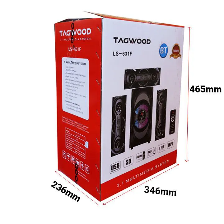 Tagwood 631F 3.1CH Woofer Subwoofer Bluetooth Cinema Home theater System Bluetooth Hi-Fi Speaker Speaker System Speaker bass speaker woofer BT/USB/SD/FM