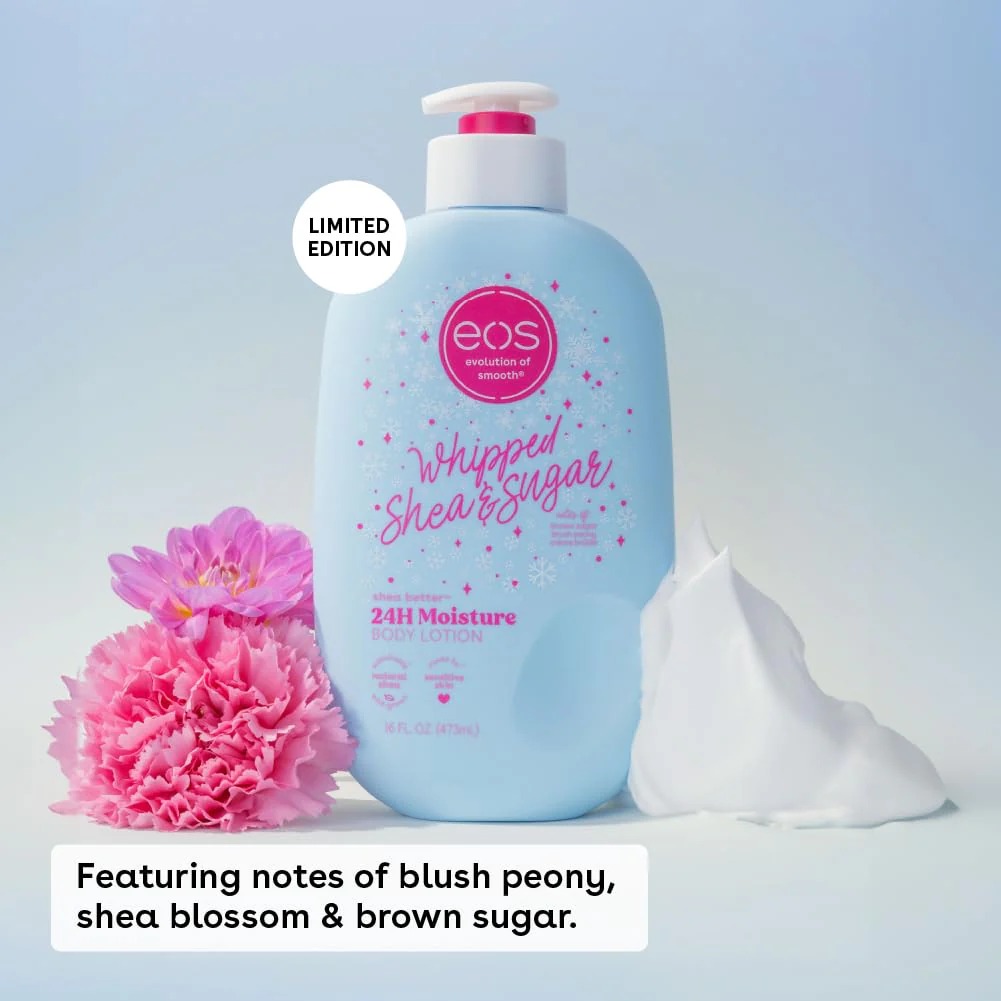 Eos Whipped Shea & Sugar Body Lotion for hydration ,smooth skin & brightening 473ml