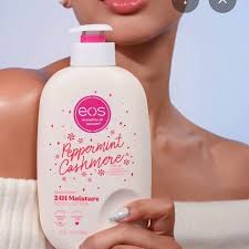 Eos Peppermint Cashmere Extreme Glowing Body Lotion a luxurious, deeply hydrating moisturizer designed to soften, smooth, and enhance your skin’s natural glow