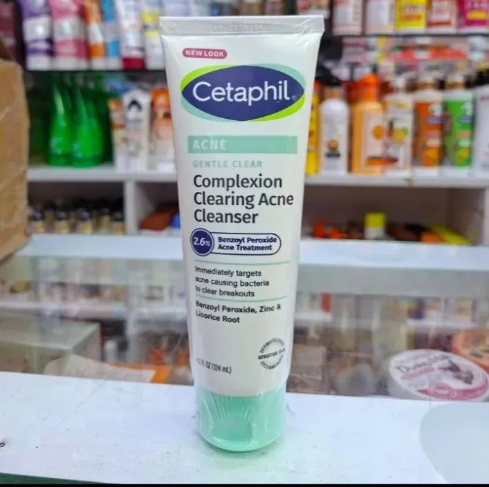 Cetaphil Acne Gentle Clear Complexion Clearing Cleanser 124ml – 2.6% Benzoyl Peroxide Acne Treatment, Zinc & Licorice Root, Oil Control, Pimple Cleanser for Sensitive Acne-Prone Skin