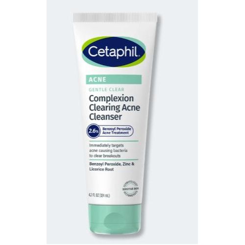 Cetaphil Acne Gentle Clear Complexion Clearing Cleanser 124ml – 2.6% Benzoyl Peroxide Acne Treatment, Zinc & Licorice Root, Oil Control, Pimple Cleanser for Sensitive Acne-Prone Skin