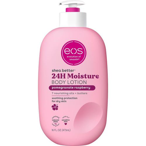 Eos Shea Better Body Lotion Pomegranate Raspberry, 24-Hour Moisture Skin Care, Lightweight & Non-Greasy, Natural Shea, Vegan-473ml