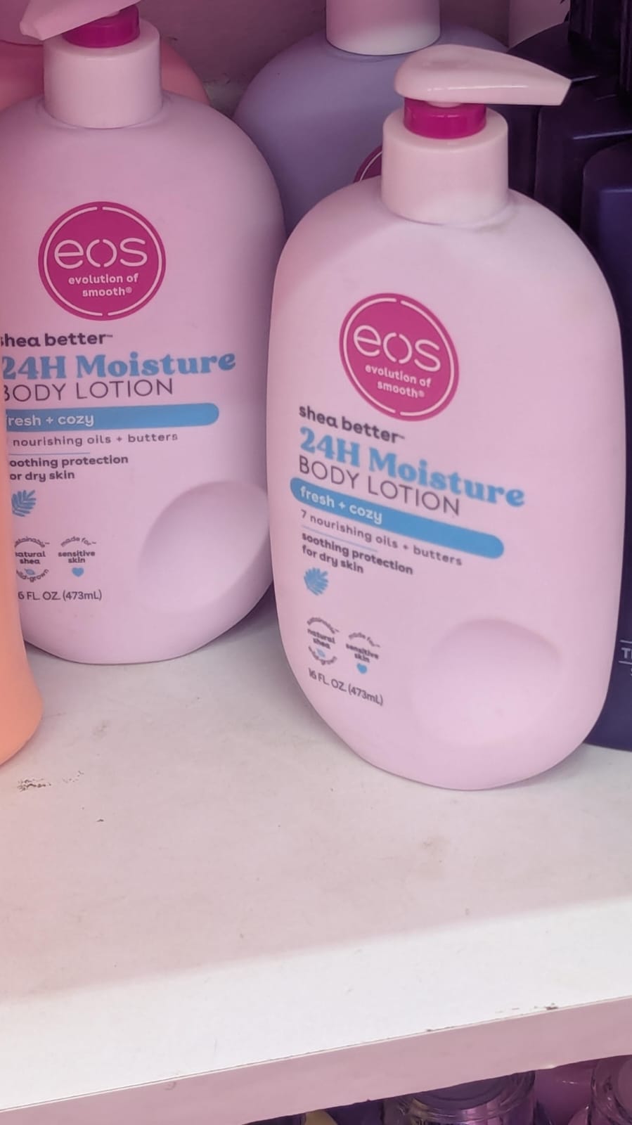 Eos Shea Better Body Lotion, Fresh & Cozy, 24-Hour Moisture Skin Care, Lightweight & Non-Greasy, Natural Shea, Vegan 473ml
