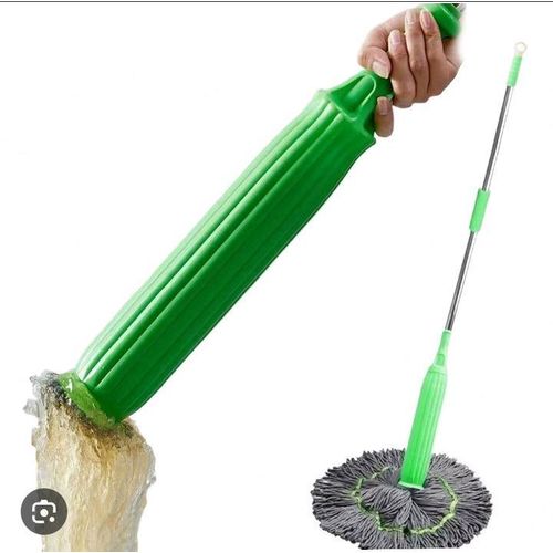 Bamboo Fibre Self-Wringing Twist Mop & Microfiber Mop Head – Floor Cleaning BIG SIZE New upgrade 144cm pocket wringing mop