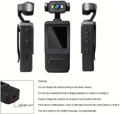 4K Ultra HD Action Camera with 180° Rotating Lens, Built-in WiFi, Wearable Body Camera, Handheld Mini Sports Camcorder, Supports Up to 128GB Memory Card for Vlogging & Travel