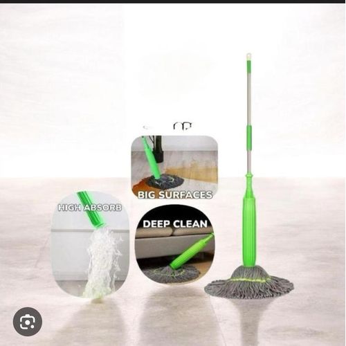 Bamboo Fibre Self-Wringing Twist Mop & Microfiber Mop Head – Floor Cleaning BIG SIZE New upgrade 144cm pocket wringing mop
