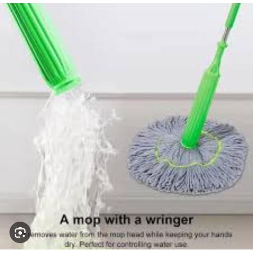 Bamboo Fibre Self-Wringing Twist Mop & Microfiber Mop Head – Floor Cleaning BIG SIZE New upgrade 144cm pocket wringing mop