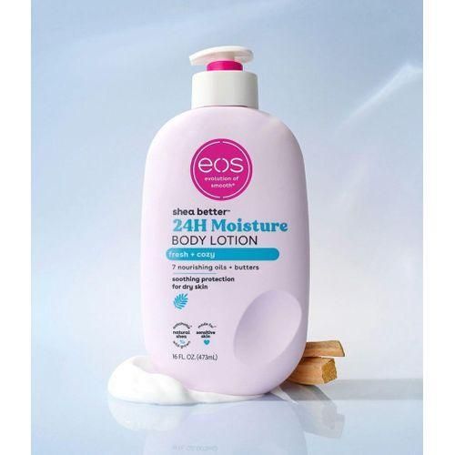 Eos Shea Better Body Lotion, Fresh & Cozy, 24-Hour Moisture Skin Care, Lightweight & Non-Greasy, Natural Shea, Vegan 473ml