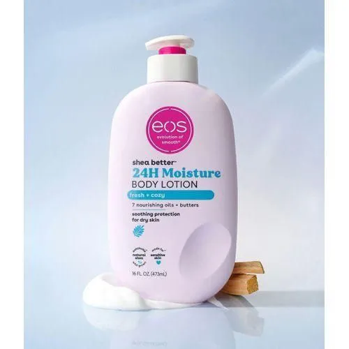 Eos Shea Better Body Lotion, Fresh & Cozy, 24-Hour Moisture Skin Care, Lightweight & Non-Greasy, Natural Shea, Vegan 473ml
