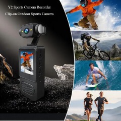 4K Ultra HD Action Camera with 180° Rotating Lens, Built-in WiFi, Wearable Body Camera, Handheld Mini Sports Camcorder, Supports Up to 128GB Memory Card for Vlogging & Travel