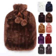Hot Water Bottle Rubber with Soft Cover (2 Liter) Hot Water Bag for Cramps, Pain Relief, Removable Hot Cold Pack Hot Water Bed Warmer