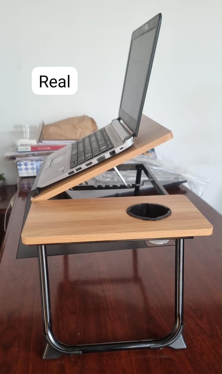 Adjustable Tilting Laptop Folding Table Stand Desk with Foldable Legs, Portable Bed Table for Studying, Working, Reading, Writing, Gaming and Eating, Space-Saving Multipurpose Laptop Desk for Home and