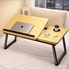 Adjustable Tilting Laptop Folding Table Stand Desk with Foldable Legs, Portable Bed Table for Studying, Working, Reading, Writing, Gaming and Eating, Space-Saving Multipurpose Laptop Desk for Home and