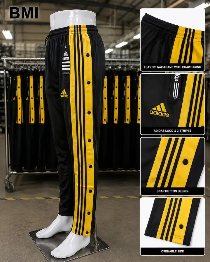🔥OFFER OFFER 🔥Premium Tracksuit...# Tear-Away Track Pants with bold Rasta 3-Stripes.Perfect for Gym, Football Training, Basketball Warm-ups, or Casual Street Style
