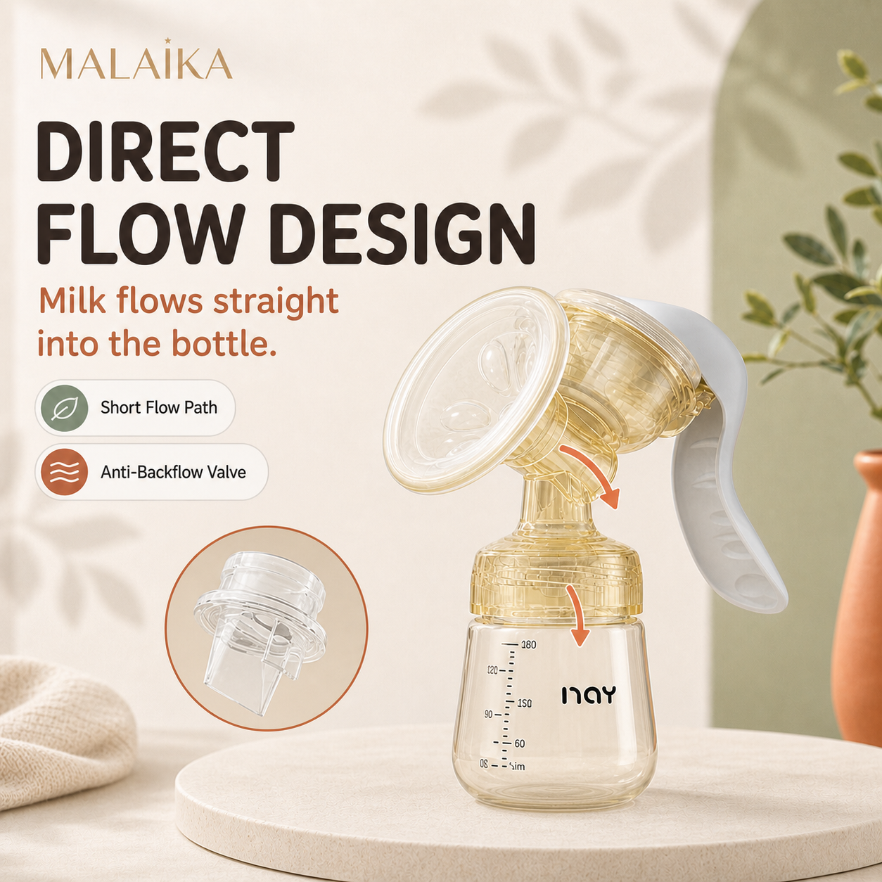 Manual Breast Pump, Breast Milk Pump, Portable Handheld Breastfeeding Pump, Nursing Mother Breast Milk Pump with Baby Feeding Bottle, Soft Silicone Cushion, Easy to Clean.