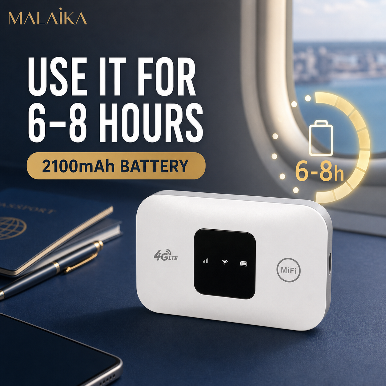 4G LTE Mobile WiFi, Portable WiFi Hotspot, Pocket MiFi Router, Wireless WiFi Router, Mobile Hotspot, SIM Card Slot, Portable Internet Router for Home Office Travel
