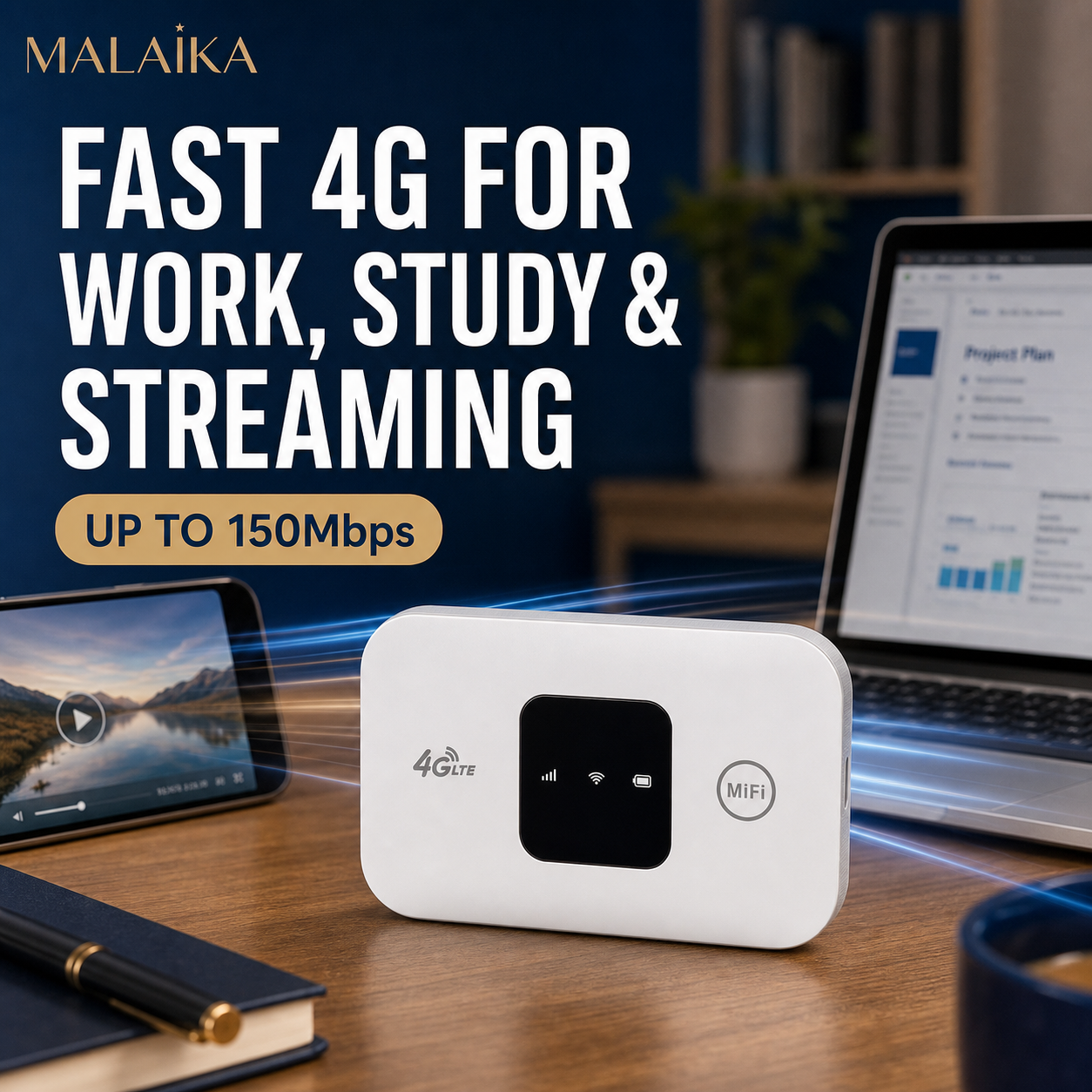4G LTE Mobile WiFi, Portable WiFi Hotspot, Pocket MiFi Router, Wireless WiFi Router, Mobile Hotspot, SIM Card Slot, Portable Internet Router for Home Office Travel