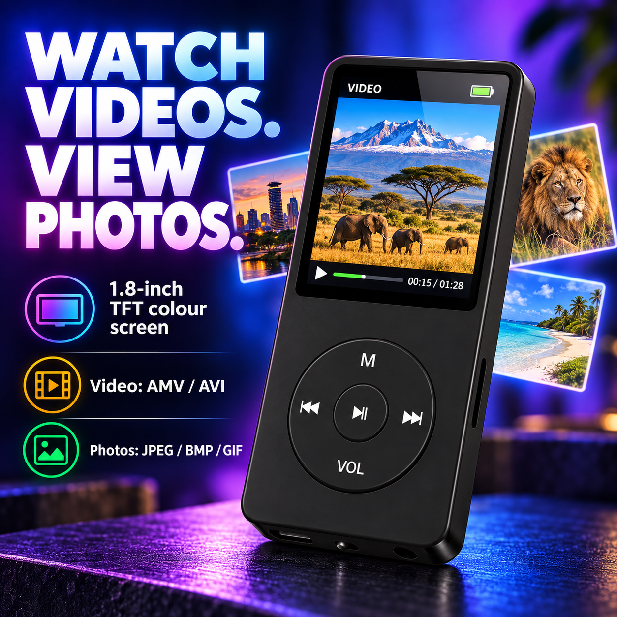 MP4 Player, MP3 Player, Portable Music Player, Digital Music Player, Video Player, Portable MP3, Voice Recorder, Digital Display, E Book Reader, Lcd Display, Audio Video Recorder Function, Music MP3
