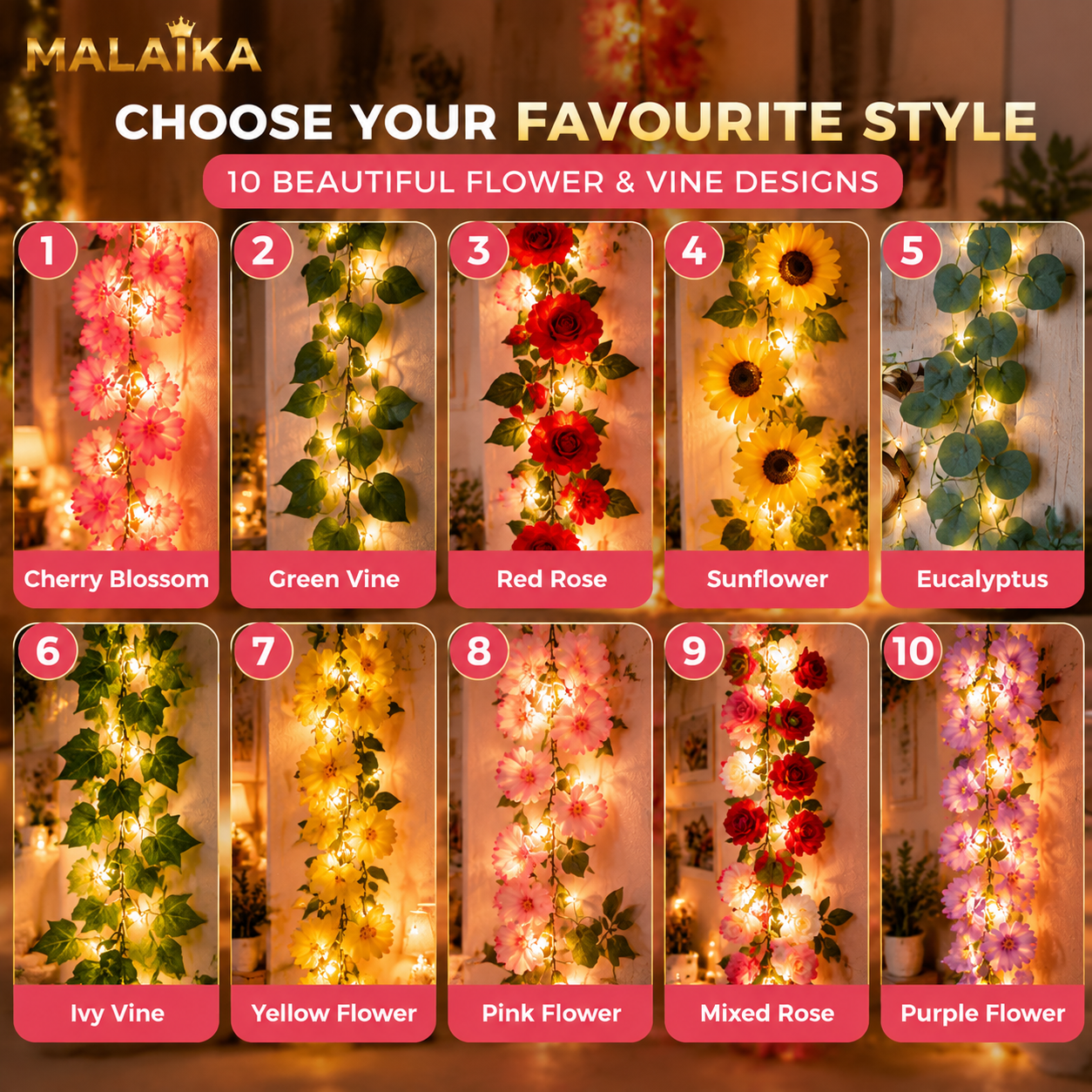 Fairy Lights, LED String Lights, Warm White Fairy Light, Waterproof Fairy Lights, Cherry Blossom Vine Light, Christmas Tree Garland Wedding Party Home Garden Bedroom Outdoor Indoor Decoration