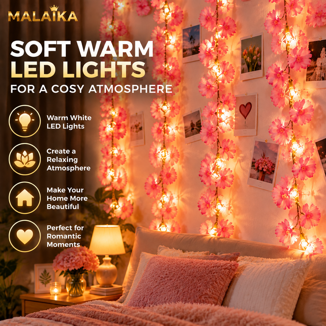 Fairy Lights, LED String Lights, Warm White Fairy Light, Waterproof Fairy Lights, Cherry Blossom Vine Light, Christmas Tree Garland Wedding Party Home Garden Bedroom Outdoor Indoor Decoration