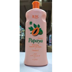 RDL Papaya Extract Hand & Body Lotion 600ml Original – Moisturizing Body Lotion with Papaya Extract for Dry Skin, Uneven Looking Skin Tone, Soft Smooth Radiant Skin, Daily Body Care