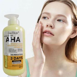Lansyade AHA Body Lotion 5X with Alpha Hydroxy Acid, Vitamin C & Vitamin E 500ml – Moisturizing Body Lotion for Uneven Looking Skin Tone, Smooth Radiant Skin, Daily Body Care