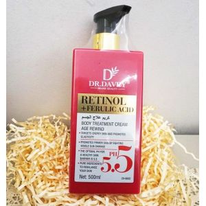 Dr Davey Retinol + Ferulic Acid Body Lotion 500ml – Moisturizing Body Lotion for Dry Skin, Uneven Looking Skin Tone, Smooth Firm Healthy Looking Skin, Daily Body Care for Women Men