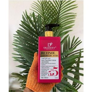 Dr Davey Retinol + Ferulic Acid Body Lotion 500ml – Moisturizing Body Lotion for Dry Skin, Uneven Looking Skin Tone, Smooth Firm Healthy Looking Skin, Daily Body Care for Women Men