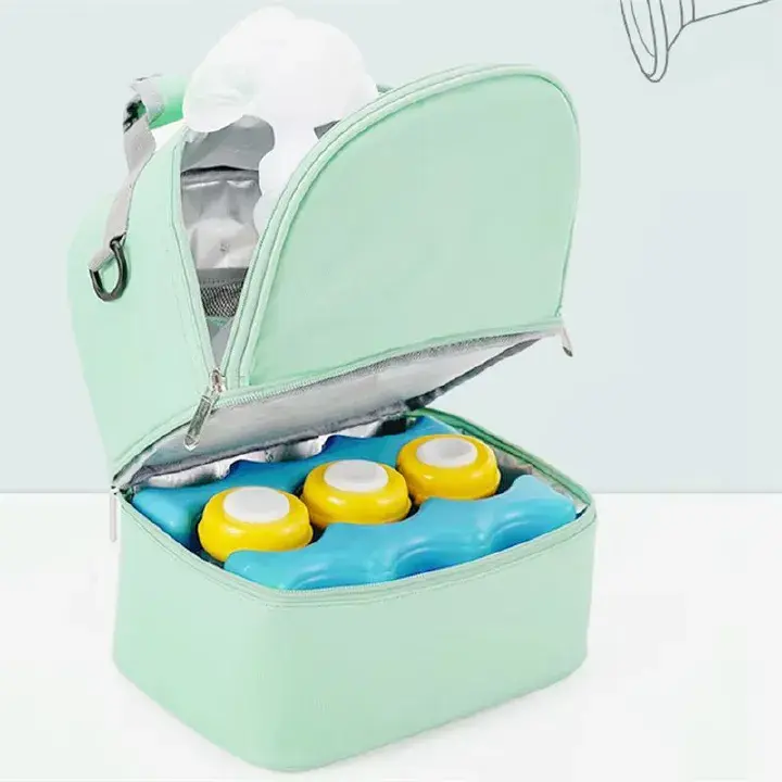 Double-Layer Insulated Breast Milk Storage Backpack, Baby Bottle Organizer Bag, Breast Pump Storage Bag, Mom Travel Backpack