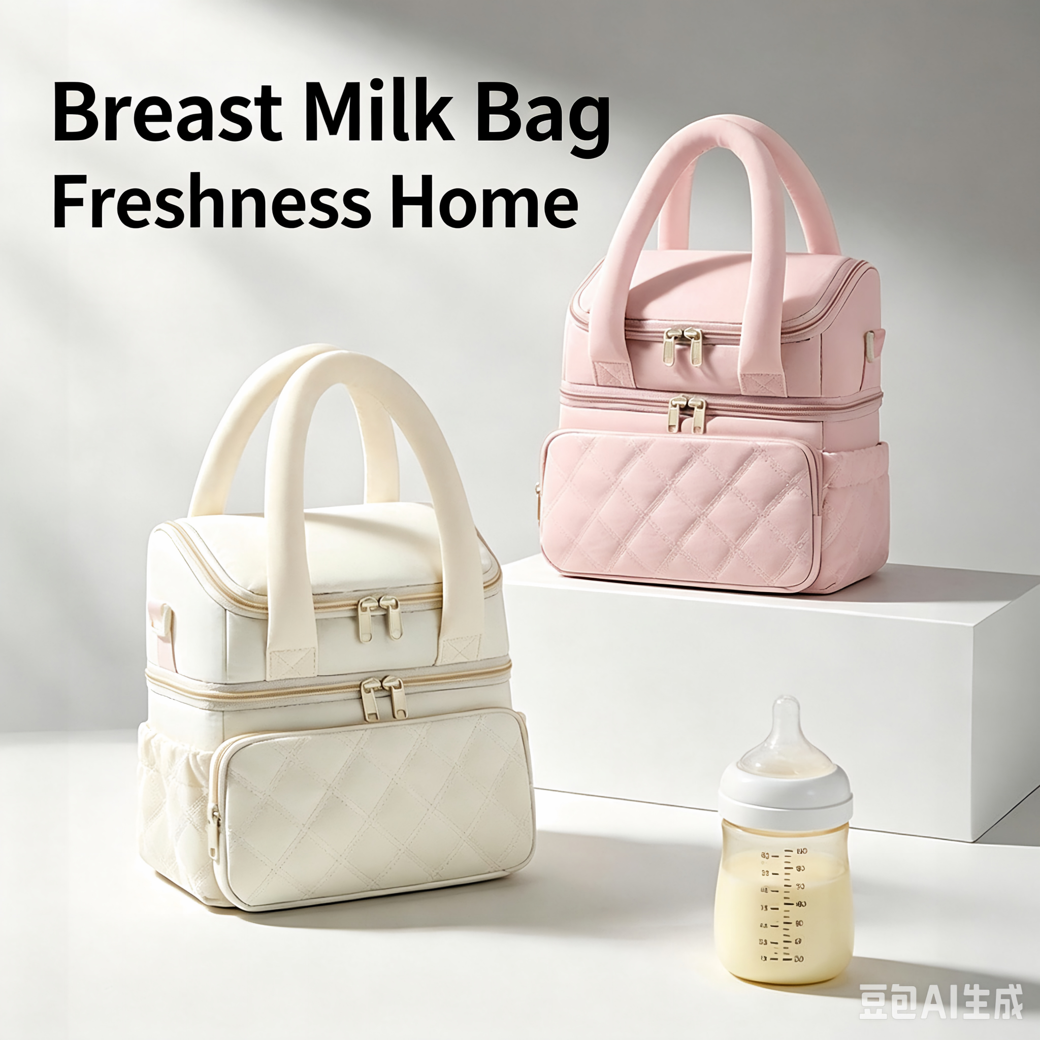 Waterproof Insulated Mummy Bag, 10L Large Capacity Breast Milk Cooler Bag, Handbag, Baby Care Organizer Bag
