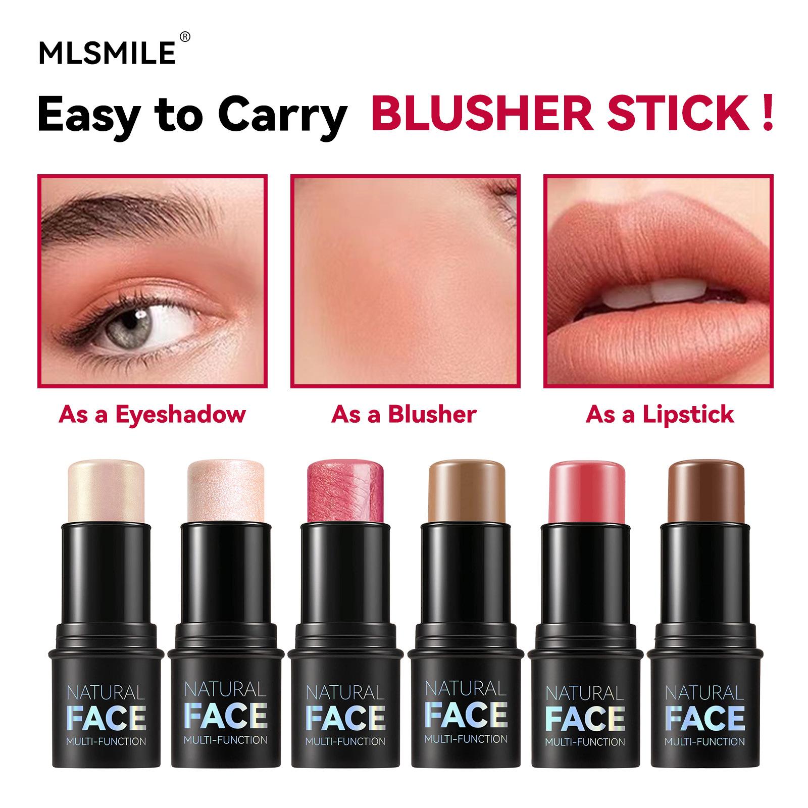 Multifunctional Face Contour Stick, Highlighter Blush Bronzer Stick Natural 3D Shaping Makeup Stick for Women view 2