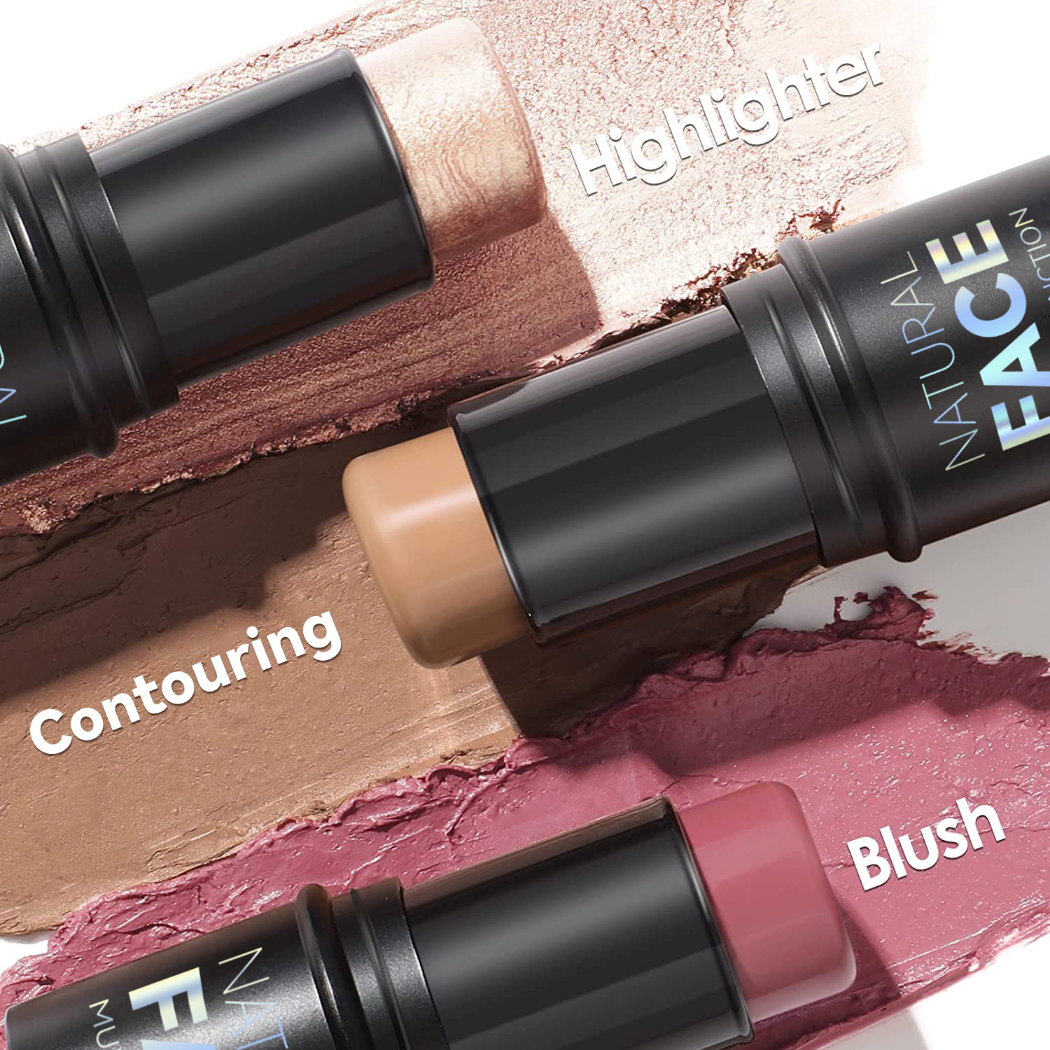 Multifunctional Face Contour Stick, Highlighter Blush Bronzer Stick Natural 3D Shaping Makeup Stick for Women view 3