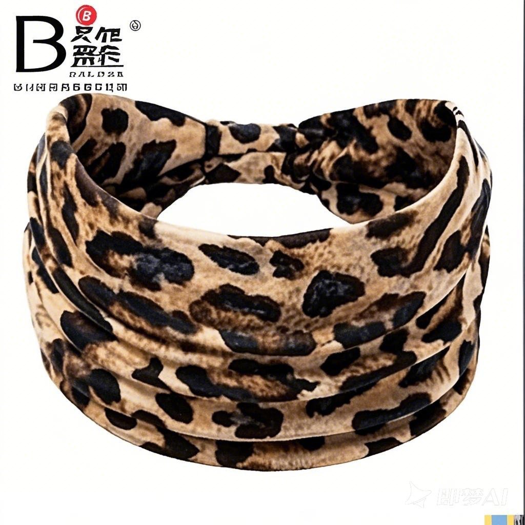 Women Leopard Print Wide Headband, Elastic Soft Sports Yoga Headband, Wide Hair Turban