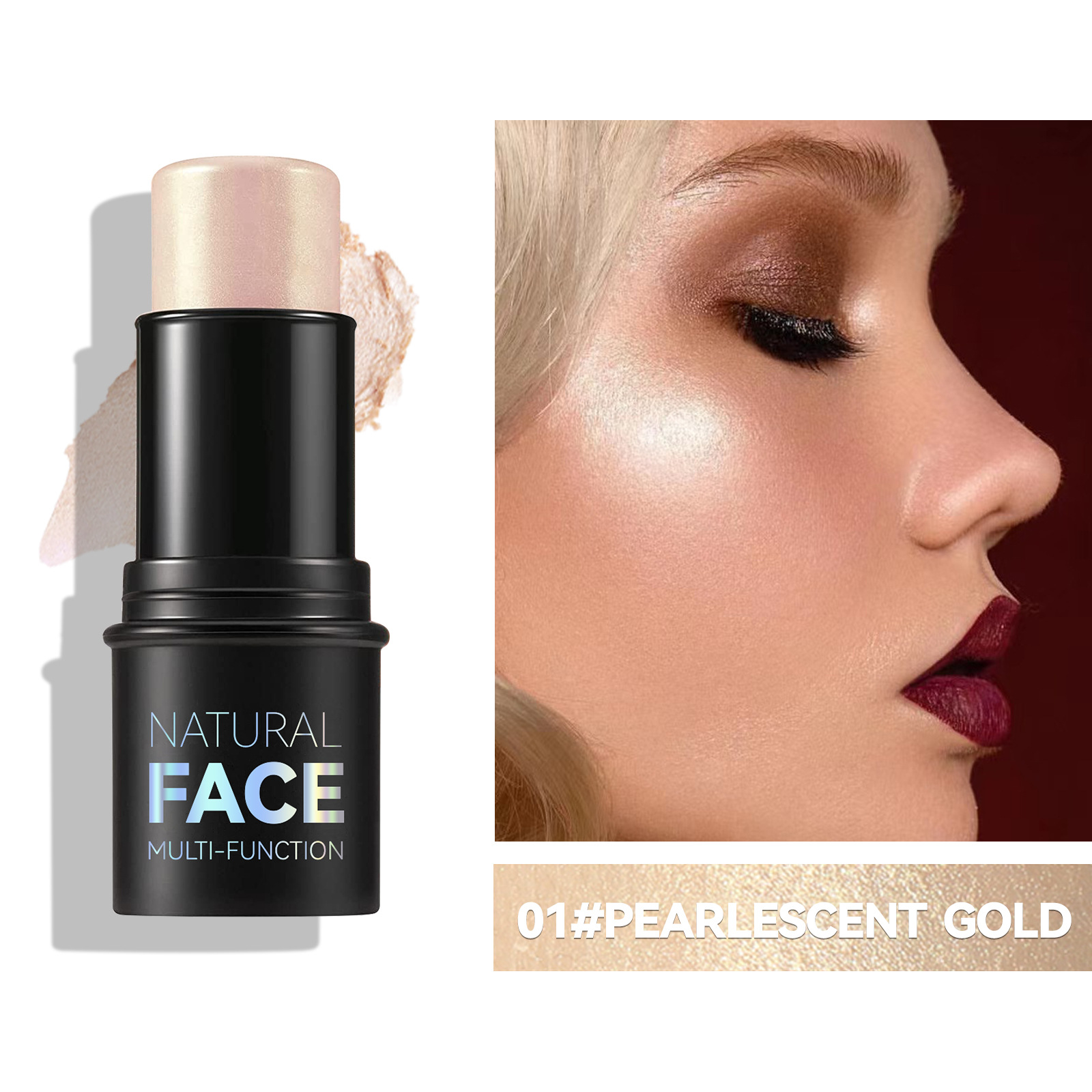 Multifunctional Face Contour Stick, Highlighter Blush Bronzer Stick Natural 3D Shaping Makeup Stick for Women view 5
