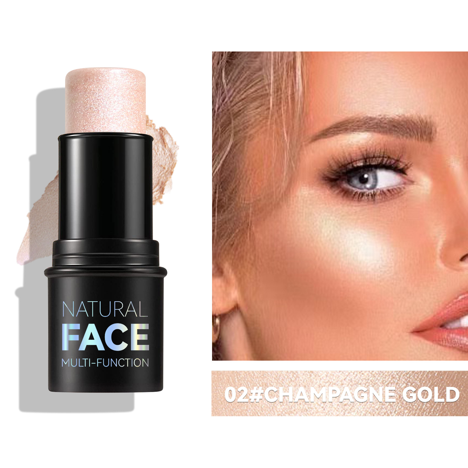 Multifunctional Face Contour Stick, Highlighter Blush Bronzer Stick Natural 3D Shaping Makeup Stick for Women view 6